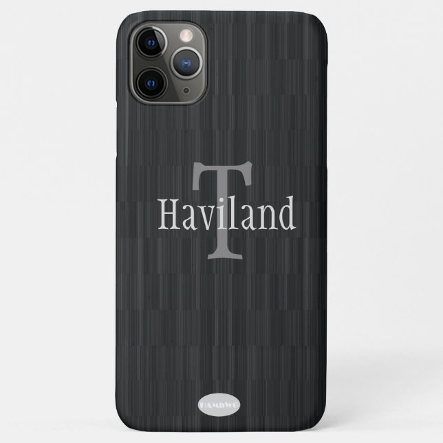 Funda De Case-Mate Para iPhone Monograma de gradiente de gradiente de gris carbon (Reverso)