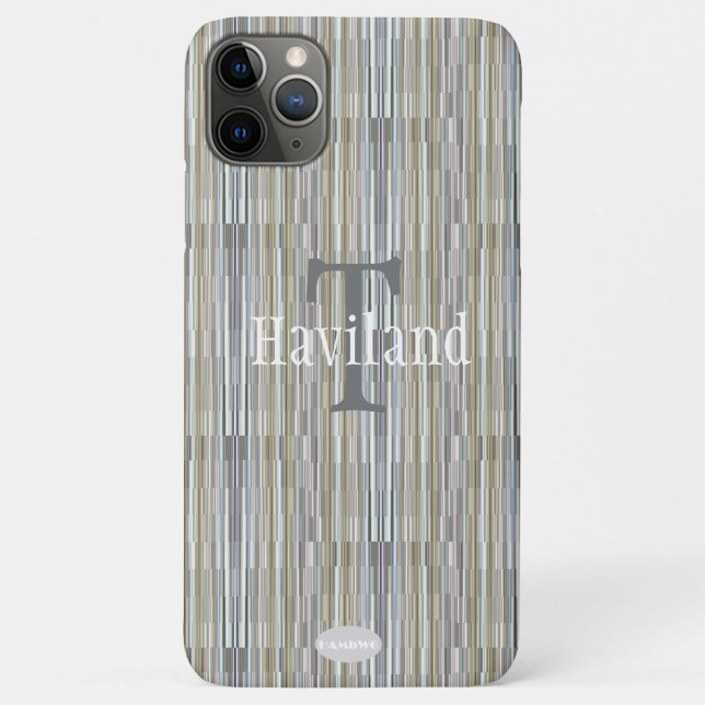Funda De Case-Mate Para iPhone Monograma de gradiente de oro gris HAMbWG (Reverso)