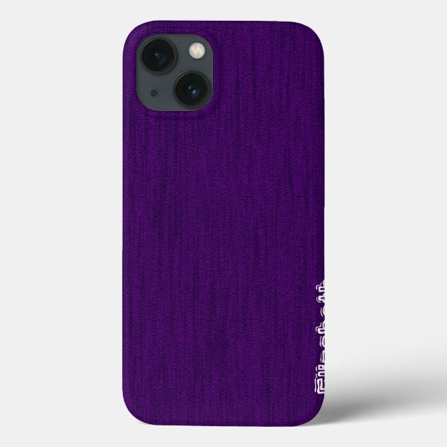 Funda De Case-Mate Para iPhone Monograma de grano de madera violeta (Reverso)