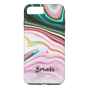 Funda Para iPhone 8 Plus/7 Plus Monograma de Guay Modern Colorful Marble Swirls