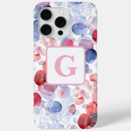 Funda Para iPhone 15 Pro Max Monograma de hojas de color eucalipto colorido