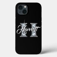 Monograma de honda de diamante falso