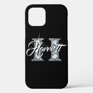 Funda Para iPhone 12 Pro Monograma de honda de diamante falso
