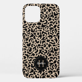 Funda Para iPhone 12 Monograma de impresión de leopardo