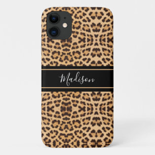 Funda Para iPhone 11 Monograma de impresión de leopardo de Moda elegan