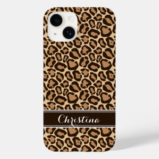 Funda Para iPhone 14 De Case-Mate Monograma de impresión de leopardo marrón