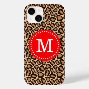 title_seo2 Monograma de impresión de leopardo rojo y marrón