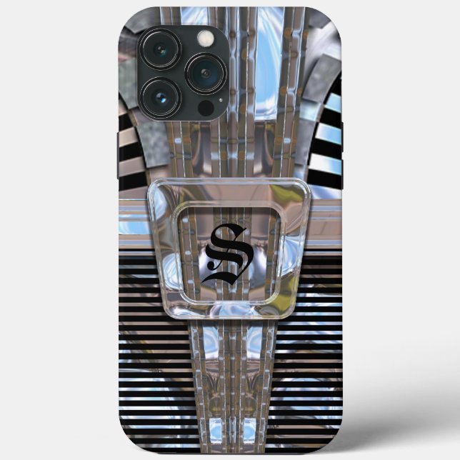 Funda De Case-Mate Para iPhone Monograma de indulgencia Art Deco (Reverso )