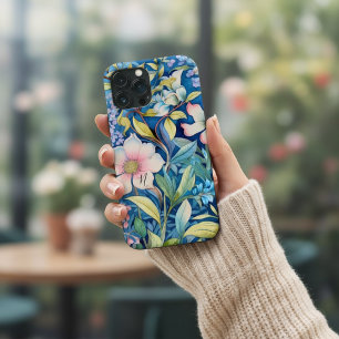 Funda Para iPhone 13 Pro Max Monograma de jardín floral de acuarela elegante
