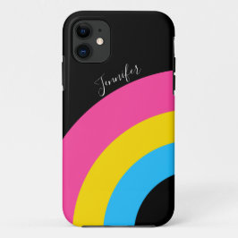 Funda Para iPhone 11 Monograma de la bandera arcoiris del orgullo panse