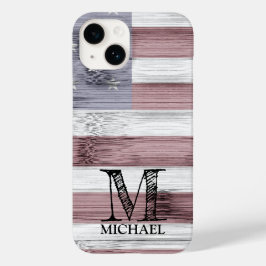 Funda Para iPhone 14 De Case-Mate Monograma de la bandera estadounidense de la Mader
