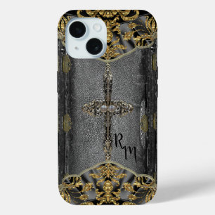 Funda Para iPhone 15 Monograma de la Cruz Victoriana