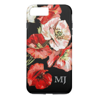 Funda Para iPhone 8 Plus/7 Plus Monograma de la flor salvaje de la amapola