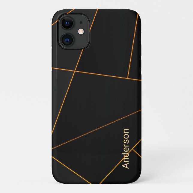 Funda De Case-Mate Para iPhone Monograma de la línea retro Eligant moderna (Reverso)