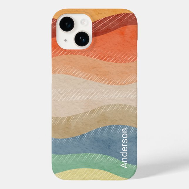 Funda De Case-Mate Para iPhone Monograma de la línea retro Eligant moderna (Reverso )