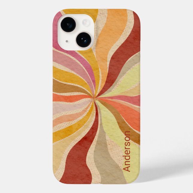 Funda De Case-Mate Para iPhone Monograma de la línea retro Eligant moderna (Reverso )