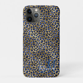 Funda Para iPhone 11 Pro Monograma de la marina y el queso de oro