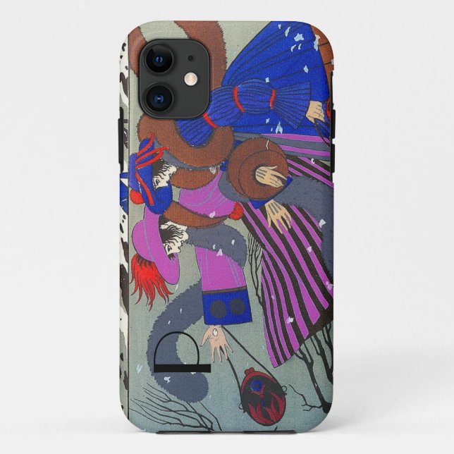 FUNDA DE Case-Mate PARA iPhone MONOGRAMA DE LA NIEVE DE INVIERNO (Reverso)