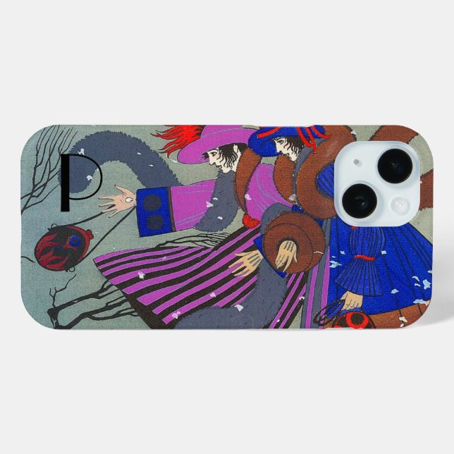 FUNDA DE Case-Mate PARA iPhone MONOGRAMA DE LA NIEVE DE INVIERNO (Reverso (Horizontal) )