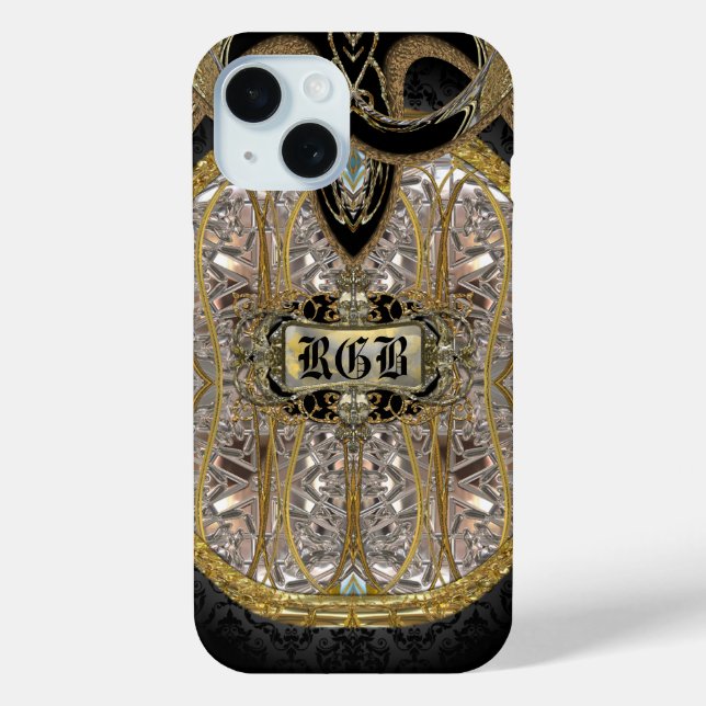 Funda De Case-Mate Para iPhone Monograma de Laventel Elegant (Reverso )