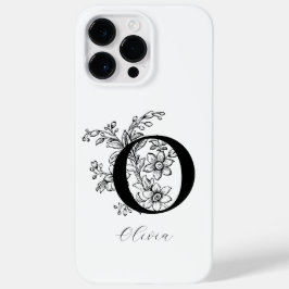 Funda Para iPhone 14 Pro Max De Case-Mate Monograma de letra botánica vintage O nombre 