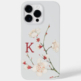 Funda Para iPhone 14 Pro Max De Case-Mate Monograma de letra floral de cerezo botánico