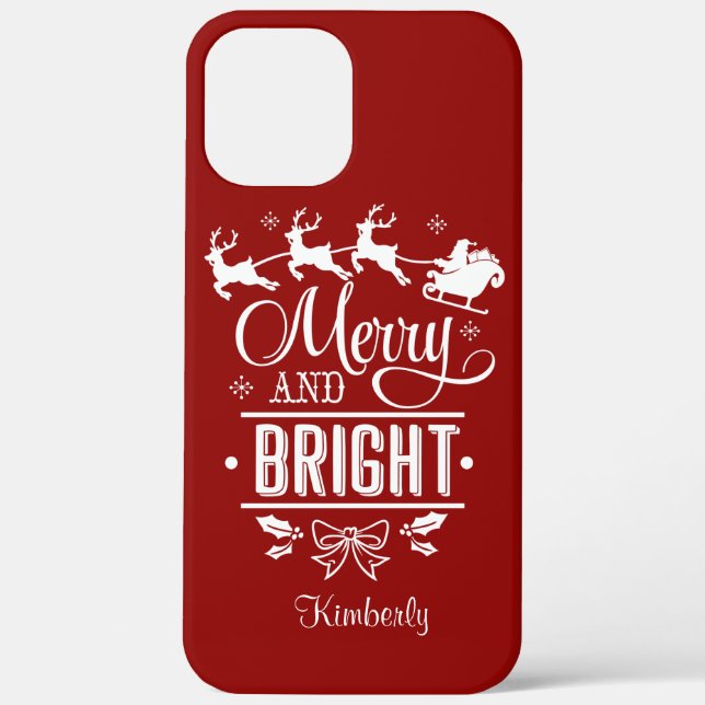 Funda De Case-Mate Para iPhone Monograma de letra mayúscula moderna de Navidad ME (Reverso )