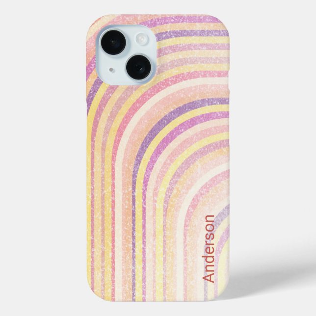 Funda De Case-Mate Para iPhone Monograma de línea retro elegante moderna (Reverso )