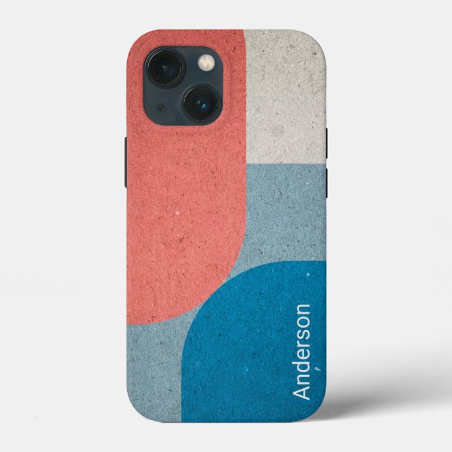 Funda De Case-Mate Para iPhone Monograma de línea retro elegante moderna (Reverso )
