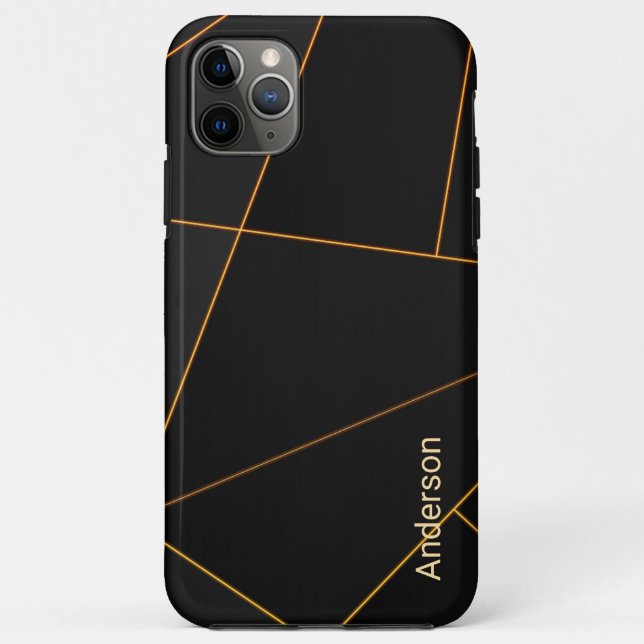 Funda De Case-Mate Para iPhone Monograma de línea retro elegante moderna (Reverso)
