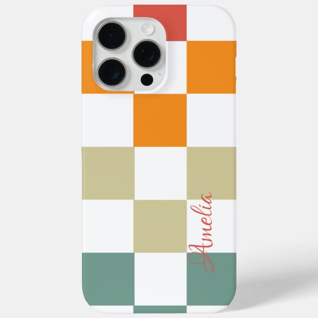 Funda De Case-Mate Para iPhone Monograma de línea retro elegante moderna (Reverso )