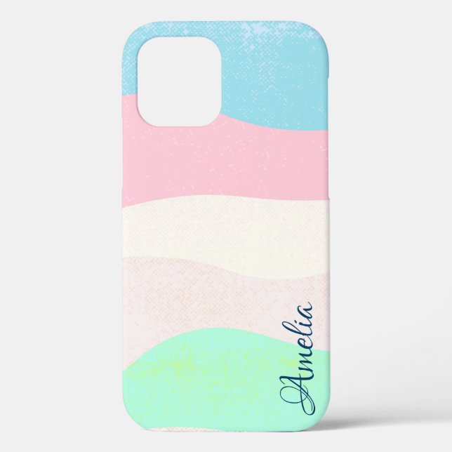 Funda De Case-Mate Para iPhone Monograma de línea retro elegante moderna (Reverso )