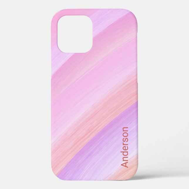 Funda De Case-Mate Para iPhone Monograma de línea retro elegante moderna (Reverso )