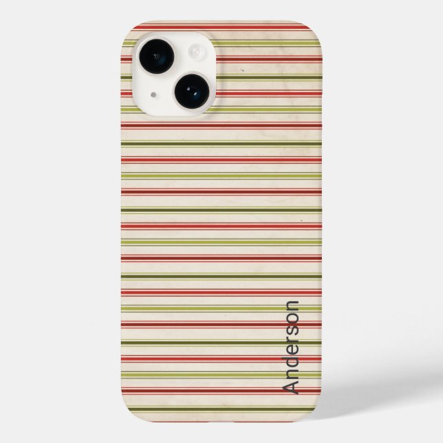 Funda De Case-Mate Para iPhone Monograma de línea retro elegante moderna (Reverso )