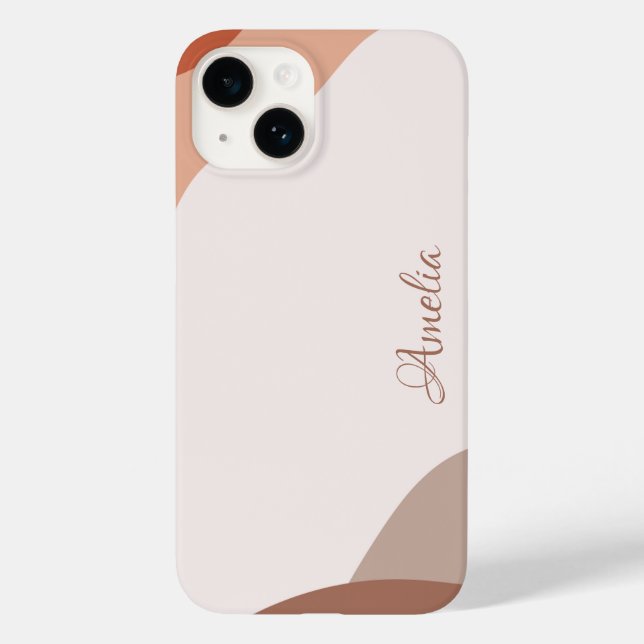 Funda De Case-Mate Para iPhone Monograma de línea retro elegante moderna (Reverso )