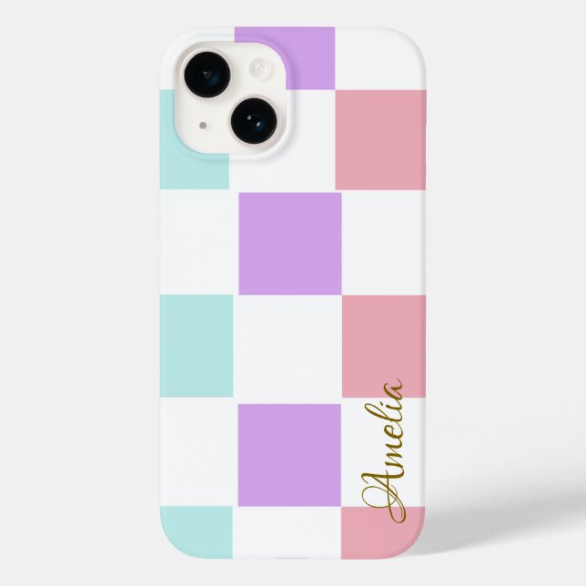 Funda De Case-Mate Para iPhone Monograma de línea retro elegante moderna (Reverso )
