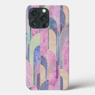 Funda Para iPhone 13 Pro Monograma de línea retro elegante moderna