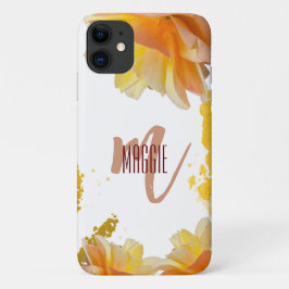 Funda Para iPhone 11 Monograma de lujo floral l Moderno y elegante