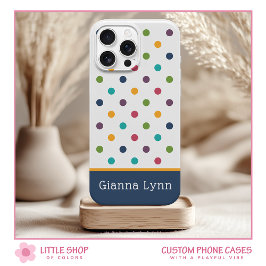 Funda Para iPhone 15 Monograma de Lunares Juguetones