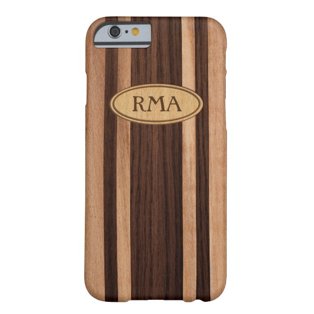 Funda De Case-Mate Para iPhone Monograma de madera hawaiano de la tabla hawaiana (Reverso)