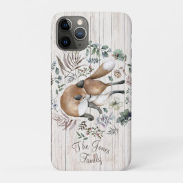 Funda Para iPhone 11 Pro Monograma de maderas mayores Nombre Floral Fox