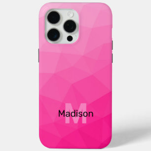 Funda Para iPhone 15 Pro Max Monograma de malla geométrica con efecto ombre ros