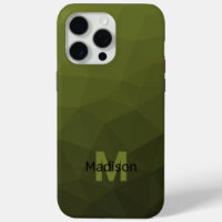 Monograma de malla geométrica con ombre verde del 