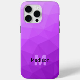 Funda Para iPhone 15 Pro Max Monograma de malla geométrica ombre púrpura