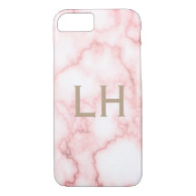 Monograma de mármol rosado personalizado