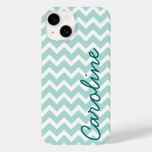 Funda Para iPhone 14 De Case-Mate Monograma de Mint Chevron