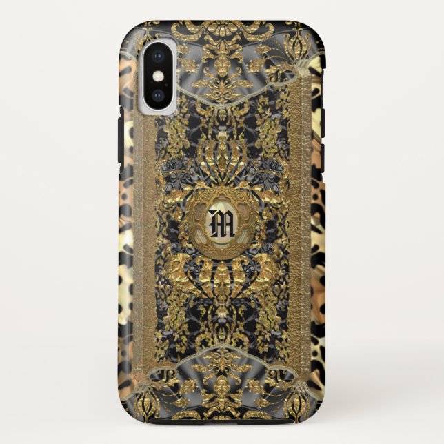 Funda De Case-Mate Para iPhone Monograma de Moda elegante de Crisaque Ponce (Reverso)