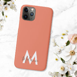 Funda Para iPhone 11 Pro Monograma de naranja moderno Minimalista neutro