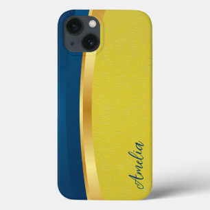 Funda Para iPhone 13 Monograma de nombre con brillo elegante