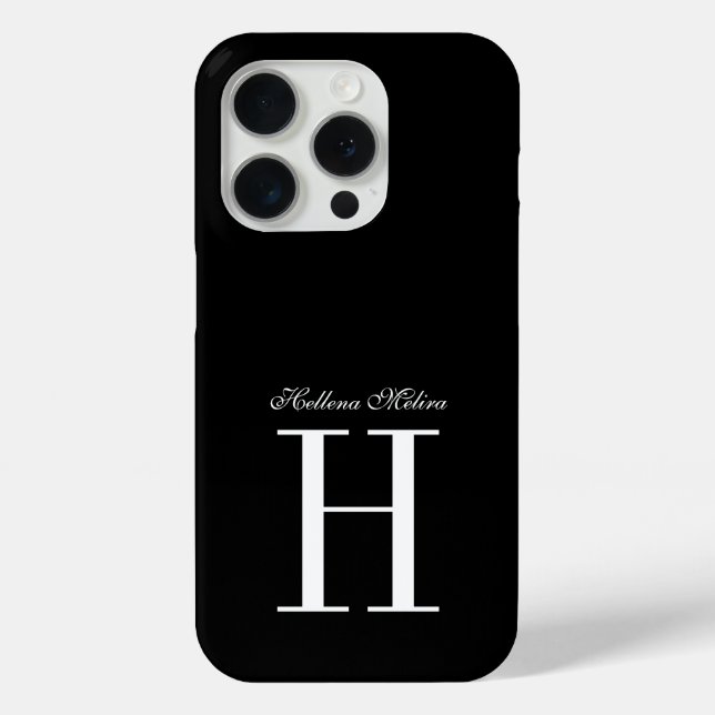 Funda De Case-Mate Para iPhone Monograma de nombre con letra script elegante mode (Reverso )